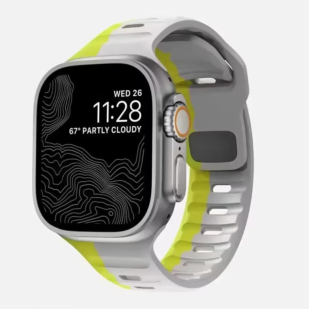 Apple Watch Armband Silikon grau gelb