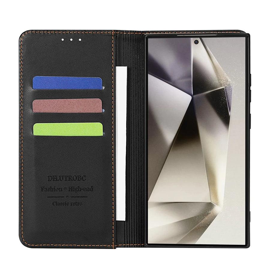 Samsung Galaxy Hülle aus Leder zum Klappen